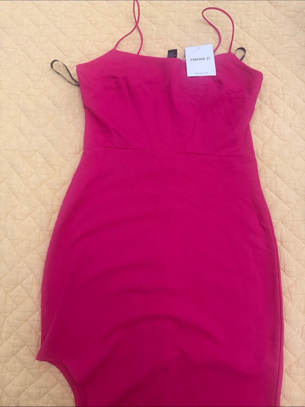 Forever 21 Hot Pink Spaghetti-Strap Mini Dress
